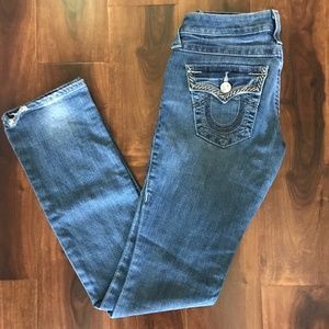 True Religion Embroidered Straight Leg Jeans